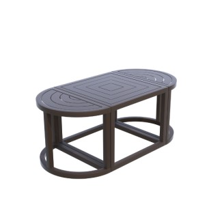Grove 24 x 49 inch outdoor oval round senior hospitality dining outdoor lounge aluminum cocktail coffee table